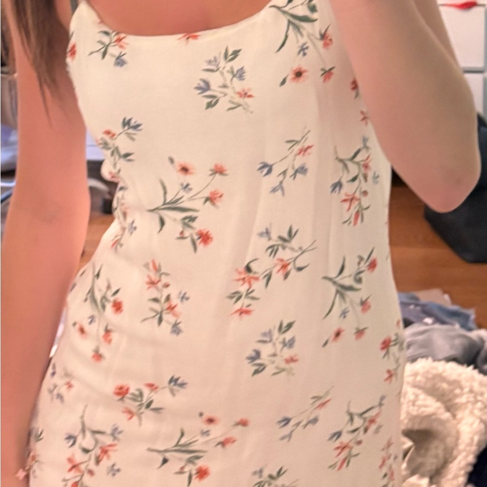 Floral Print White Dress